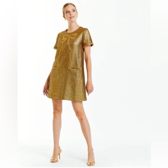 NWT MESTIZA NEW YORK Ainslee Mini Gold Dress Sz 8 - Picture 2 of 12